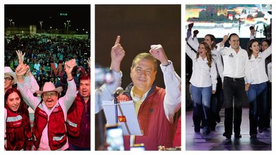 Armando Guadiana, Ricardo Mejía y Manolo Jiménez, son tres de los cuatro candidatos a gobernador