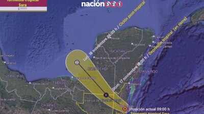 La tormenta tropical se debilitó a su paso por Belice y llegará a Guatemala y el sur de México como depresión tropical