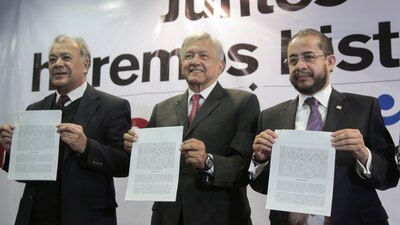 Juntos haremos historia es la alianza que conforman Encuentro Social, el PT y Morena