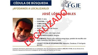 El músico fue reportado como desaparecido el martes por la mañana