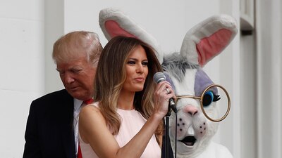 Melania Trump salvó a su esposo en el Festival de los Huevos de Pascua
