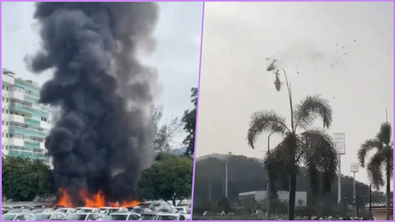 VIDEO: Chocan dos helicópteros y dejan 6 muertos en Río de Janeiro, Brasil