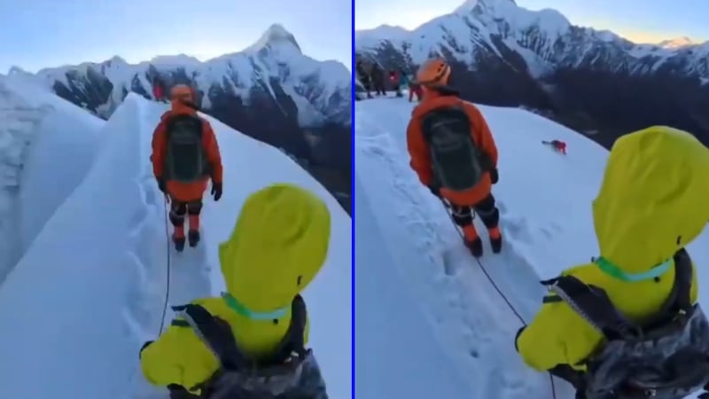 VIDEO: Alpinista muere tras quitarse el arnés para sacarse una selfie en China