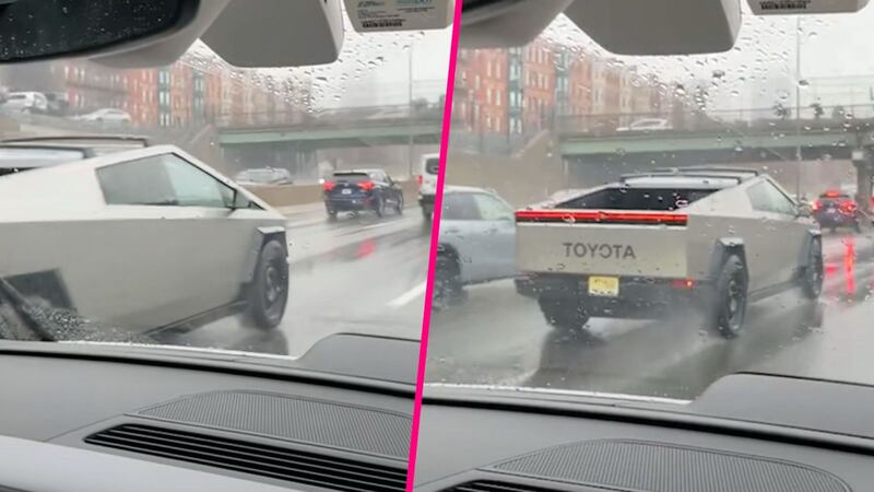 Conductor le pone el logo de Toyota a su Cybertruck de Tesla