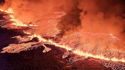 En las imágenes se puede apreciar el fluido de lava en la zona
