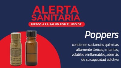 Alertó este lunes sobre el consumo de los 'poppers', tienen más de una desventaja