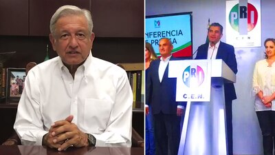 El líder de Morena y del PRI dieron mensajes donde afirmaron ganar