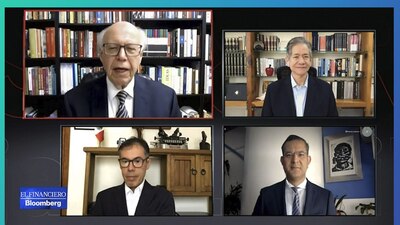 José Narro, Enrique Quintana, Víctor Piz y Omar Cepeda, en La Silla Roja, de El Financiero Bloomberg