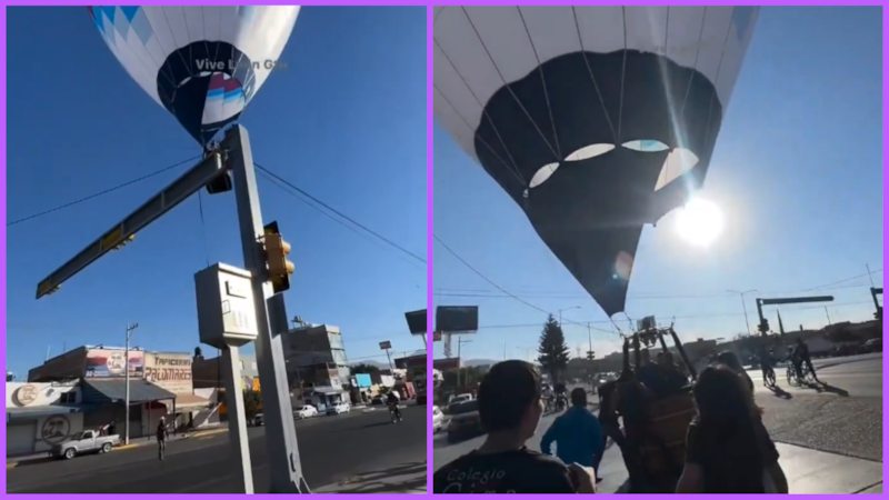 En pleno Festival del Globo , aterrizajes de emergencia en la calle sorprenden a León