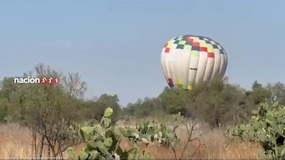 Globo aerostático aterriza de emergencia en Teotihuacán