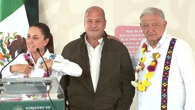 Sheinbaum y AMLO cobijaron al gobernador de Jalisco durante el evento