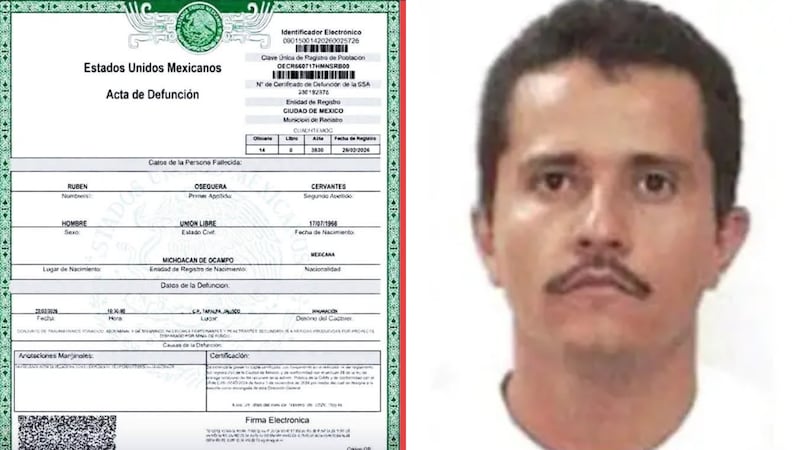 Tribunal federal recibe acta de defunción de ‘El Mencho’ y cancela orden de aprehensión en su contra