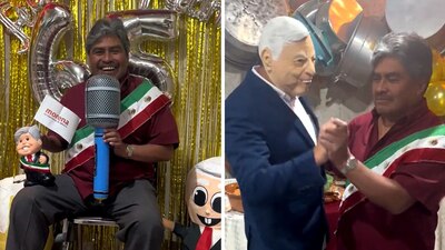 El señor Arturo Isidro estuvo contento con el festejo