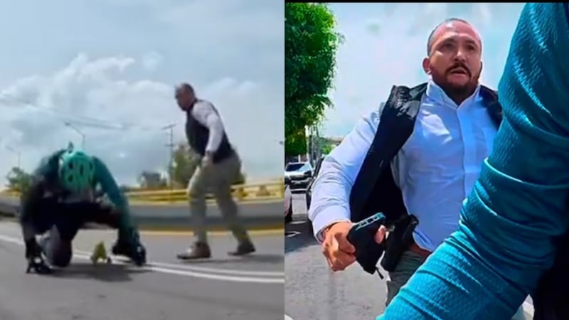 VIDEO: Sujeto golpea brutalmente a ciclista sólo “por haberlo visto feo”