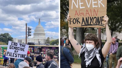 La organización Voz Judía por la Paz convocó a una manifestación