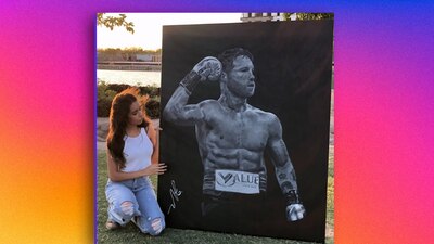 'El Canelo' compró esta obra para ayudar a la joven estudiante