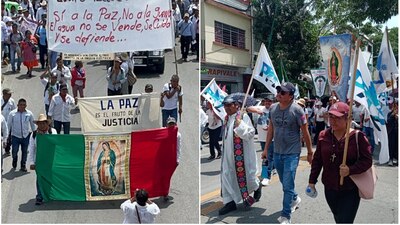 Con cantos, peticiones y oraciones, miles salieron a las calles de Tuxtla