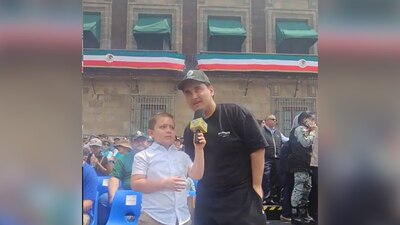 El hijo del Presidente fue entrevistado por un pequeño reportero