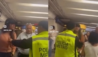 VIDEO: Mujer cachetea a policías por no abrirle paso en el Metro de la CDMX