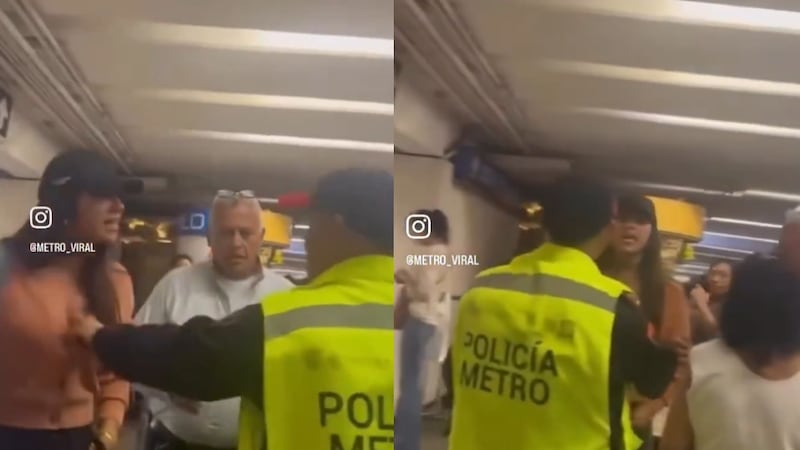 VIDEO: Mujer cachetea a policías por no abrirle paso en el Metro de la CDMX