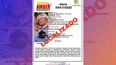 El menor sustraído tenía seis días de nacido