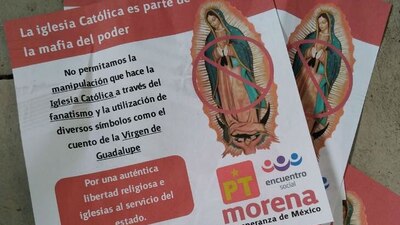 Miles de folletos e imágenes por WhatsApp afirman que "La Iglesia Católica es parte de la mafia del poder"
