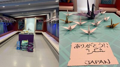 Japón elaboró grullas de origami como símbolo de paz y buena suerte