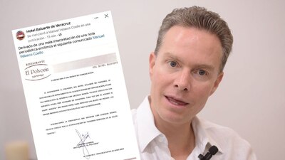 El senador con licencia solo estuvo en un salón para una conferencia de prensa