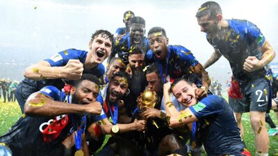 Así celebraron los franceses su segundo campeonato mundial.