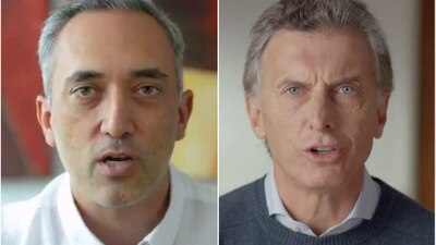 Video del panista Daniel Zairick (izq) en 2017 y de Mauricio Macri en 2015