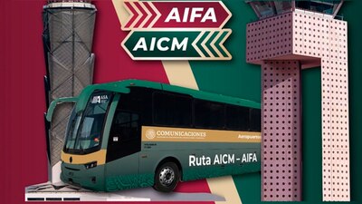 La línea de transporte terrestre viaja directo de un aeropuerto al otro