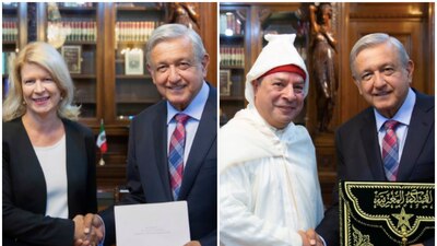 El presidente rompió el protocolo y no portó la banda presidencial al recibir las cartas credenciales de nuevos embajadores