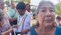 Hugo Aguilar ‘arma vaquita’ para ayudar a mujer que denunció un robo durante mitin en Oaxaca