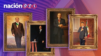 Algunos de las pinturas que cuelgan en Palacio Nacional