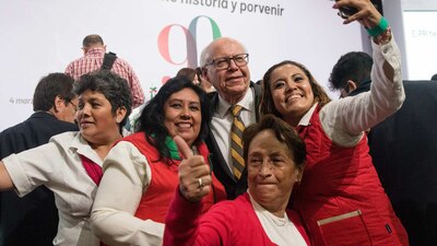 El exrector durante los festejos de aniversario priista