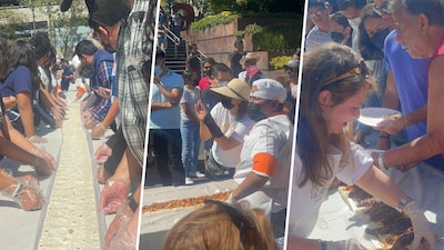 Para elaborar este mega taco acorazado, platillo típico de Cuernavaca, se utilizaron 37 kilos de masa y otros ingredientes