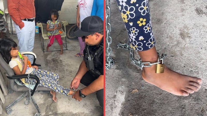 Rescatan a dos niñas encadenadas en Reynosa; investigan maltrato infantil