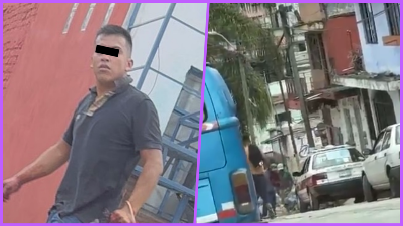 VIDEO: Captan a hombre caminando con una cabeza humana en Veracruz; lo detienen