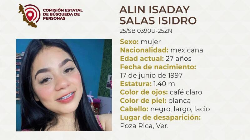 ‘Levantan’ en Poza Rica, Veracruz, a Alin Isaday, hija de una madre buscadora