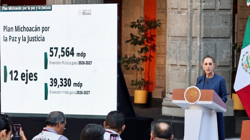 Sheinbaum anuncia que se invertirán 57 mil mdp en Plan Michoacán