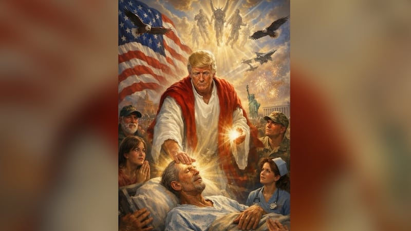 Trump borra foto donde parodia a Cristo y explica que creyó que era “un médico”