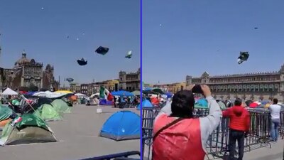 Algunas casas de campaña salieron volando debido al viento