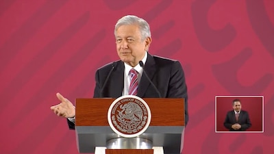 El presidente Andrés Manuel López Obrador durante su conferencia de prensa de este jueves