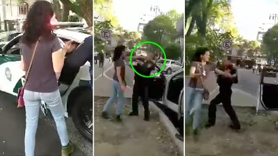 Una mujer se alteró cuando vio que  la policía se llevaba a su esposo
