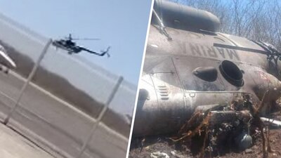 Helicóptero de la Semar se desplomó en Mazatlán, Sinaloa