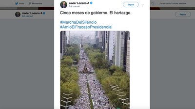 El poblano difundió una foto falsa sobre la marcha de hoy
