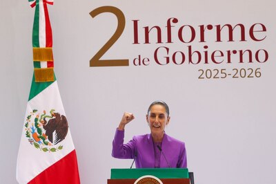 CIUDAD DE MÉXICO, 01SEPTIEMBRE2026.- Claudia Sheinbaum Pardo, Presidenta de México, ofreció su Segundo Informe de Gobierno en Palacio Nacional. FOTO: MOISÉS PABLO/CUARTOSCURO.COM