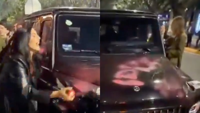 Por presunta infidelidad, mujeres vandalizan camioneta valuada en 4 mdp en Polanco