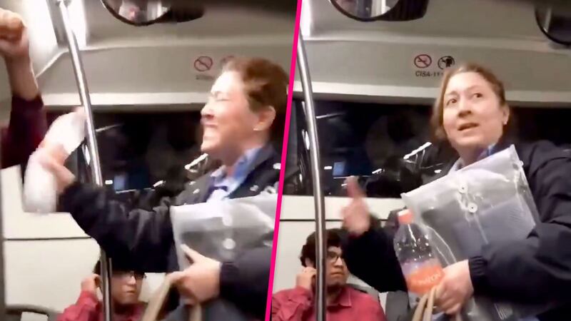 VIDEO: Mujer agrede a ‘botellazos’ a pasajero en el transporte público y la apodan ‘Lady Herpes’