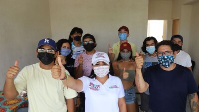 Pese al ataque, la candidata resultó ilesa y por el momento se encuentra resguardada
